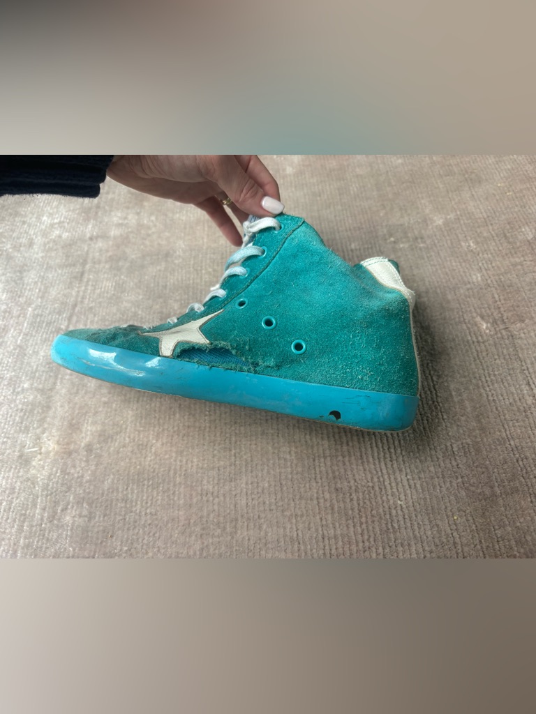 Golden Goose Teal Francy High Top Sneakers